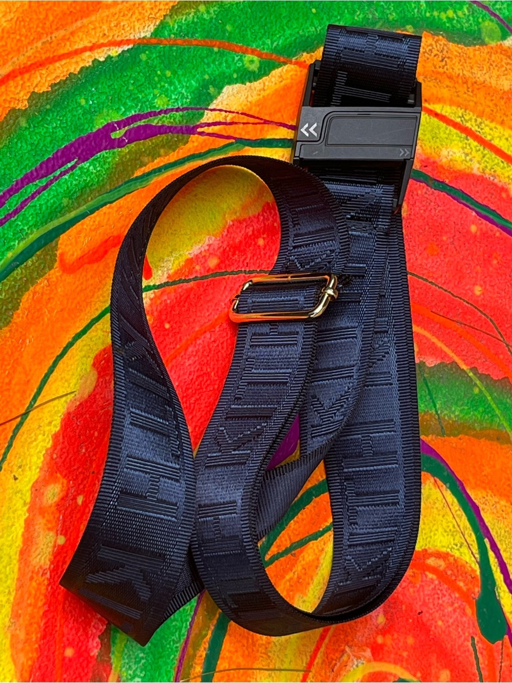 Kith Astor Men's Navy Nylon Webbing Belt with Matte magnetic Buckle